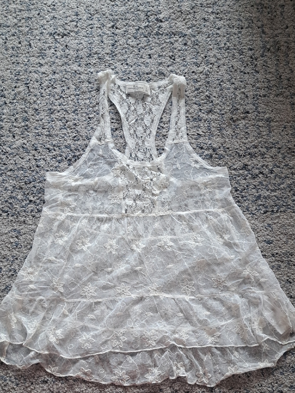 Abercrombie & Fitch White Lace Racerback Camisole